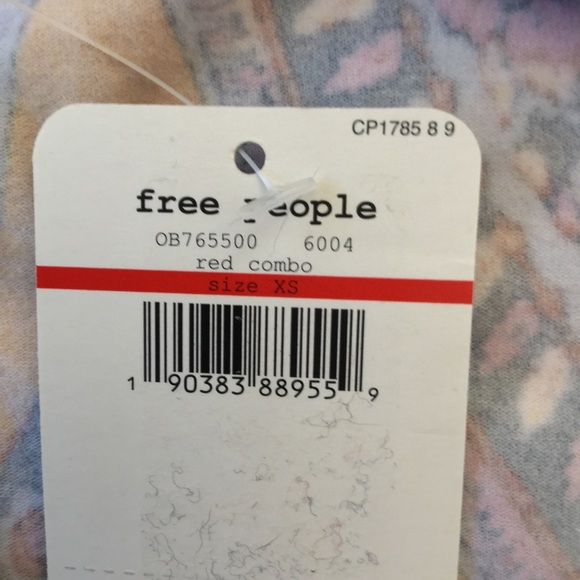 NWT XS Free People Pick A Place bodysuit red combo - Picture 4 of 6